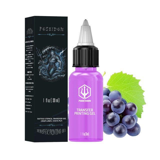Gel de transferencia para plantillas de tatuaje POSEIDON 30 ml con aroma a uva