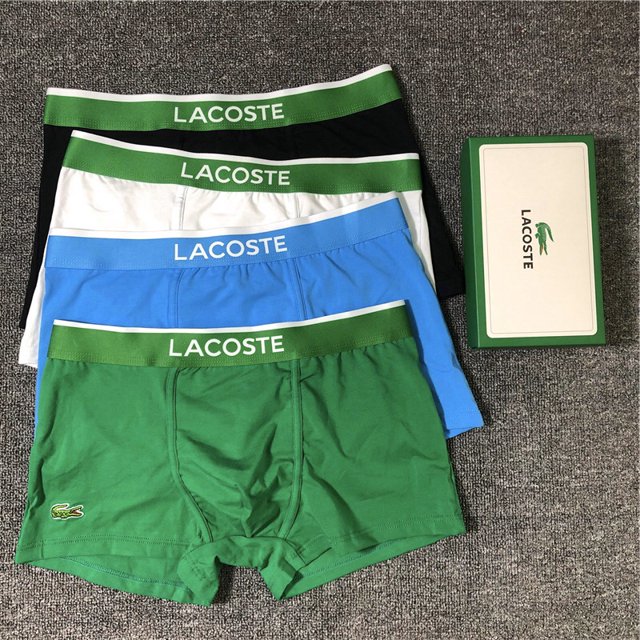 Lacoste 3 Piezas En Una Caja Boxer Ropa Interior Para Hombres Moda Transpirable Marca Boxeadorpangjing