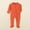 Orange, variant on Newborn Solid Round Neck Long Sleeve Zipper Jumpsuit Footie Pajamas