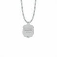 thumbnail image 3 of Singer Men's Women's 1-1/8 Inch Sterling Silver St. Michael Shield Medal, Patron Saint of Police Officers with Stainless Steel Rhodium Plated 20" Chain, Style Saint, 3 of 4