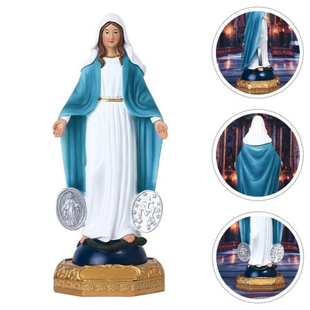 MLINS  Resin Virgin Mary Statue Desktop Goddess Religious Christmas Statues Mother Baby