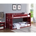 thumbnail image 2 of ACME Cargo Twin over Twin Metal Bunk Bed with Ladder and Slat System in Red, 2 of 7