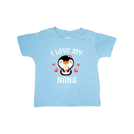 

Inktastic I Love My Nana with Cute Penguin and Hearts Gift Baby Girl T-Shirt