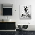 thumbnail image 3 of Stupell Industries Animal in Bathroom Robe Animals & Insects Painting Gallery Wrapped Canvas Art Print Wall Art, 36 x 48, 3 of 8