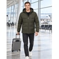 thumbnail image 3 of Heting Men's Winter Puffer Jacket with Hood Lightweight Quilted Coat Windproof Outerwear for Travel Daily Wear Army Green Large, 3 of 9