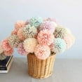 thumbnail image 4 of 10Pcs Artificial Chrysanthemum Flowers Faux Mums Ball Flowers Bulk Bridesmaid Bouquets for Home Garden Office Coffee Shop Decor, Light Green, 4 of 10