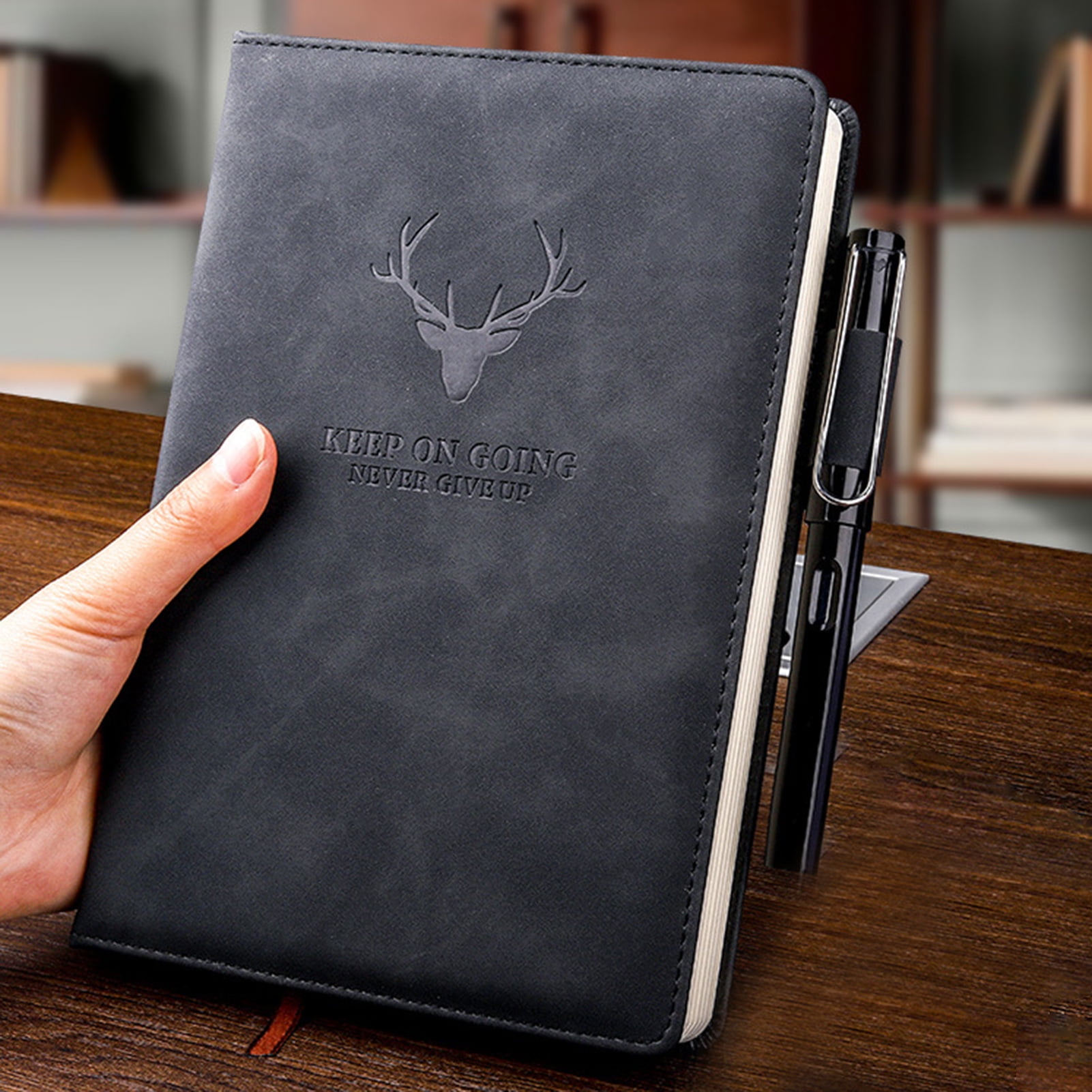 Huanledash 360 Pages A5 Faux Leather Thick Business Notebook Sketch Journal Diary with Pen