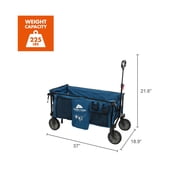 Ozark Trail Quad Fold Camping Wagon with Telescoping Handle, Blue, Polyester