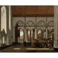 thumbnail image 2 of Emanuel de Witte 14x12 Gold Ornate Wood Frame and Double Matted Museum Art Print Titled - Interior of the Oude Kerk, Amsterdam (circa 1659), 2 of 4