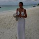 thumbnail image 3 of Vestido largo de punto con cuello en V profundo y borde ondulado para mujer, traje plisado sin mangas, liso, Sexy, elegante, para vacaciones en la playa, 3 of 5