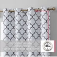 thumbnail image 2 of THD Moroccan Trellis Lattice Decorative Blackout Thermal Privacy Room Darkening Grommet Window Drapes Curtain Panels for Bedroom - Set of 2 (Platinum White Grey, 37 W x 84 L), 2 of 6