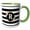 Green/White, variant on 3drose, Floral Letter R Monogram - Black and White Stripes and Flowers Initial, 11oz Magic Transforming Mug