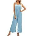 thumbnail image 1 of Combinaison pour Femmes Décontractée Imprimée à Bretelles Spaghetti Boho Pantalon à Jambe Grand Combinaison Ample Confortable d'Été pour la Plage, 1 of 7