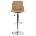 thumbnail image 2 of Contemporary Blue Vinyl Adjustable Height Barstool with Embellished Stitch Design and Chrome Base, 2 of 5