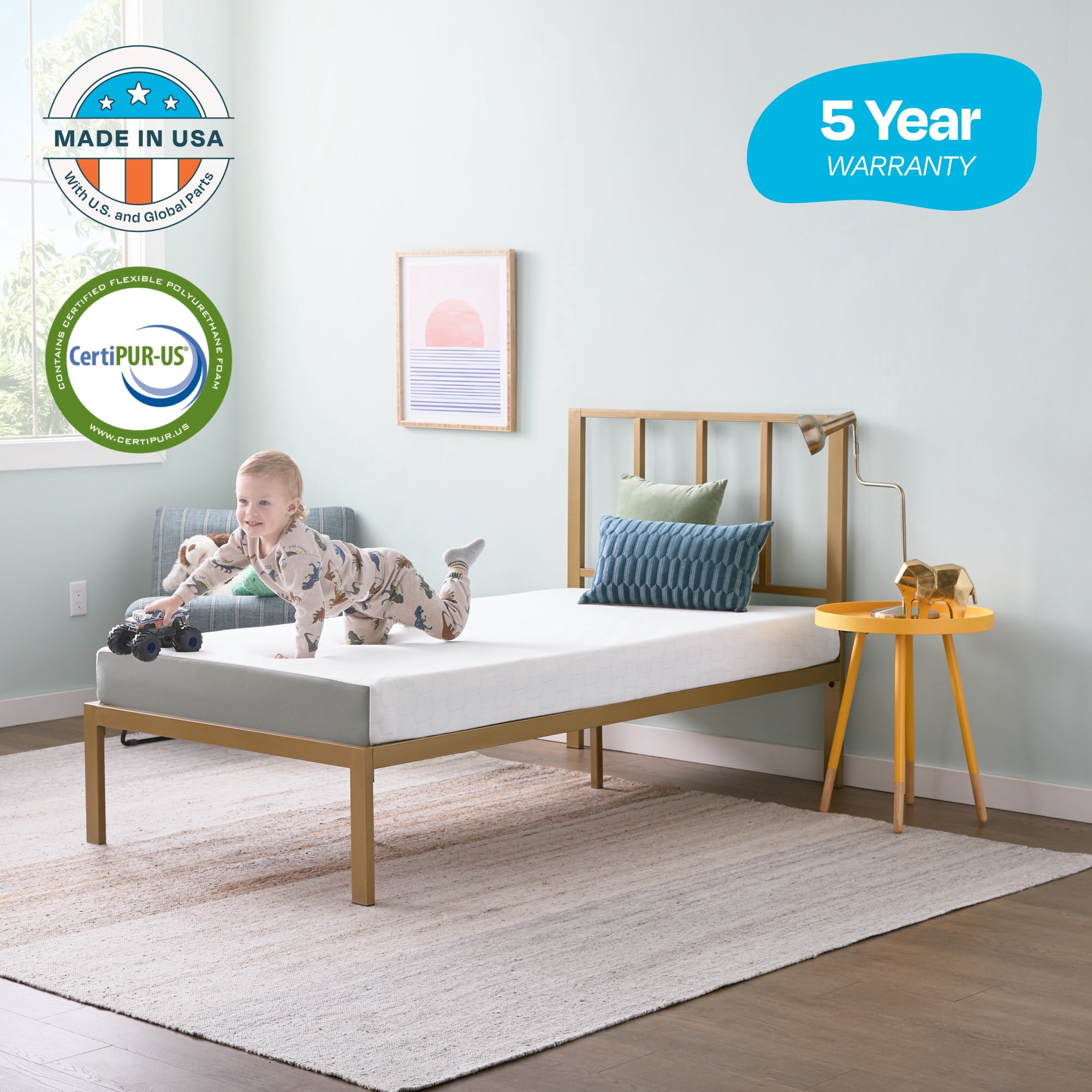 Linenspa Eden 6” Green Tea Memory Foam Mattress with Cooling Gel, Full