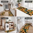 thumbnail image 5 of Black Orange White Flower Green Leaf Sunflower Pattern Kitchen Rugs Sets Of 3,Kitchen Runner Rugs Non Skid Washable,Decorative Kitchen Floor Mats for Kitchen,Sink,Laundry,17"x30"+ 17"x47" + 17"x59", 5 of 6