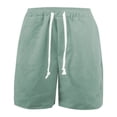 thumbnail image 3 of OSOLU Boys Shorts Solid Color Corduroy Comfortable Knitwear Elastic Waist with Drawstring Everyday Wear Sporty Training Shorts, 3 of 6
