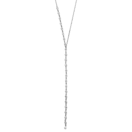 Sterling Silver Adjustable Y-style Lariat Necklace Box Chain and Slider Bead