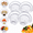 4, variant on Lethargic Glass Shell Dumpling Tray, 8.66 x 7.87 x 1.18 in Clear Glass Serving Dish with Built-In Dip Bowl for Snacks and Appetizers