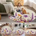 thumbnail image 5 of Spring Floral Round Area Rug 7 FT, Non Slip Living Room Area Carpet, Farmhouse Pastoral Summer Botanical Washable Soft Circular Rug Non-Shedding Floor Carpet for Bedside Office Play Room Classroom, 5 of 9