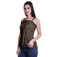 thumbnail image 3 of Moomaya Cotton Slub Smoked Crop Top Shoulder Strap Casual Summer Women Top, 3 of 5