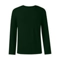 thumbnail image 6 of LNZGNM Mens Long Sleeve Tee Shirts Casual Big and Tall Crew Neck Shirts Solid Plain Cotton Blend T-Shirts Lightweight Loose Fit Pullover Shirts, Dark Green L, 6 of 9