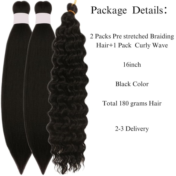 WEIF-Kids Boho Braiding Hair Pre stretched Boho Braids Braid Hair 16 inch for Kids Girls