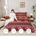 thumbnail image 3 of Manfei Southwestern Aztec Twin Comforter Sets, , Red Black Bedding Set, Black Reversible 2-Piece, 1 Comforter and 1 Pillowcase, 3 of 6