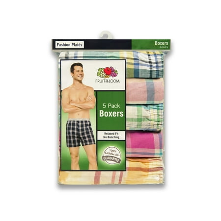 Fruit Of The Loom Mens Big Size Woven Plaid 9 Pack Boxers 3XL
