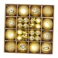 thumbnail image 1 of Juego de 44 Piezas de Adornos de Bolas de Navidad, Gotas Colgantes, Adornos Colgantes Livianos para de Navidad para Halloween, Cafés Y Vacacione Oro, 1 of 6