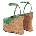 thumbnail image 4 of YDN Women's Peep Toe Wedge High Heels Buckled Ankle Strap Sandals Platform Cork Heel Shoes Themed Party Evening Size 11 Green, 4 of 5