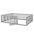 thumbnail image 6 of Queen Size Wood Floor Bed Frame with Fence and Door, Gray(OLD SKU:WF289663AAE), 6 of 10