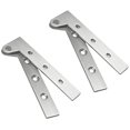 thumbnail image 1 of Set of 2 Stainless Steel Hidden Door Pivot Hinges 360 Degree Rotation, 4 Inch Offset Knife Hinges, Concealed Pivot Hinge, Brushed Silver, 1 of 5