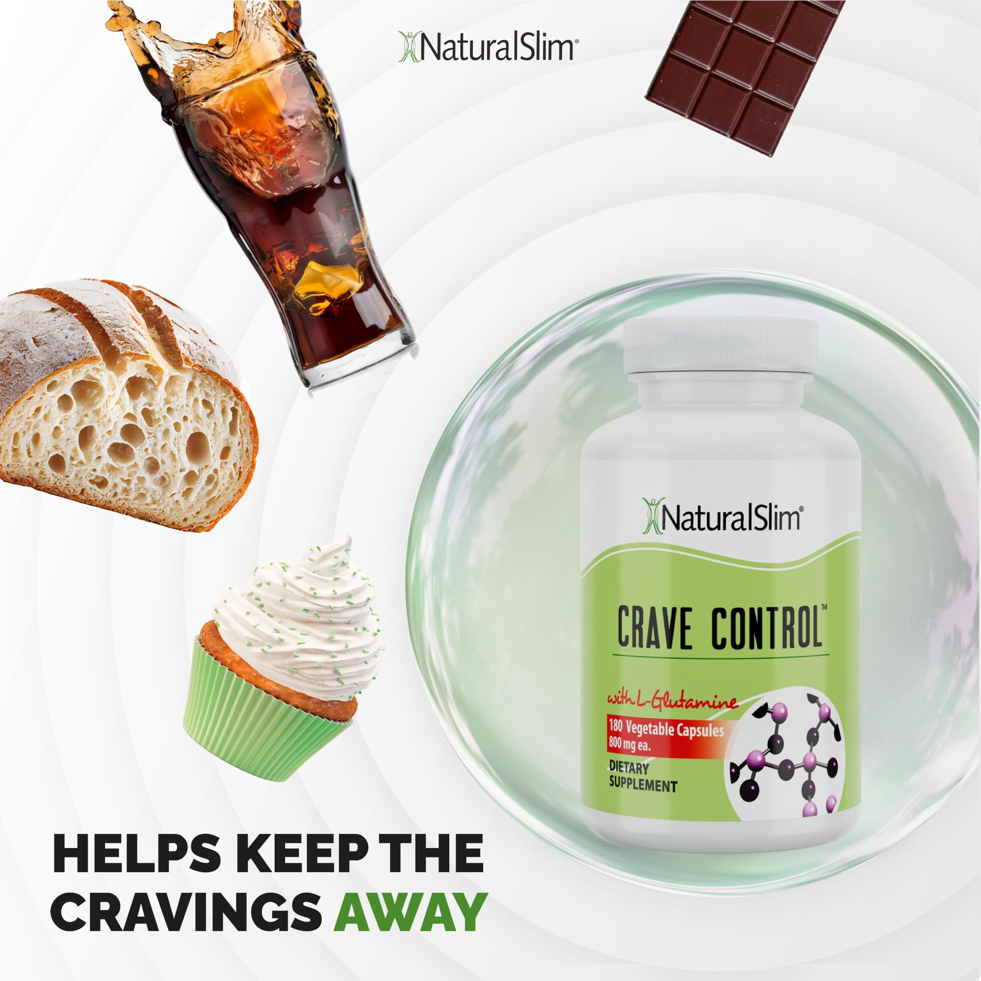 NaturalSlim Crave Control - Appetite Suppressant Pills, 180 Capsules