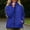 Blue, variant on Women's Solid Color Zip Up Hooded Windbreaker Waterproof Packable Outdoor Shell Adjustable Hood Multi Bright Hues for Mountain Hiking Rainy Camping Trips Pink L