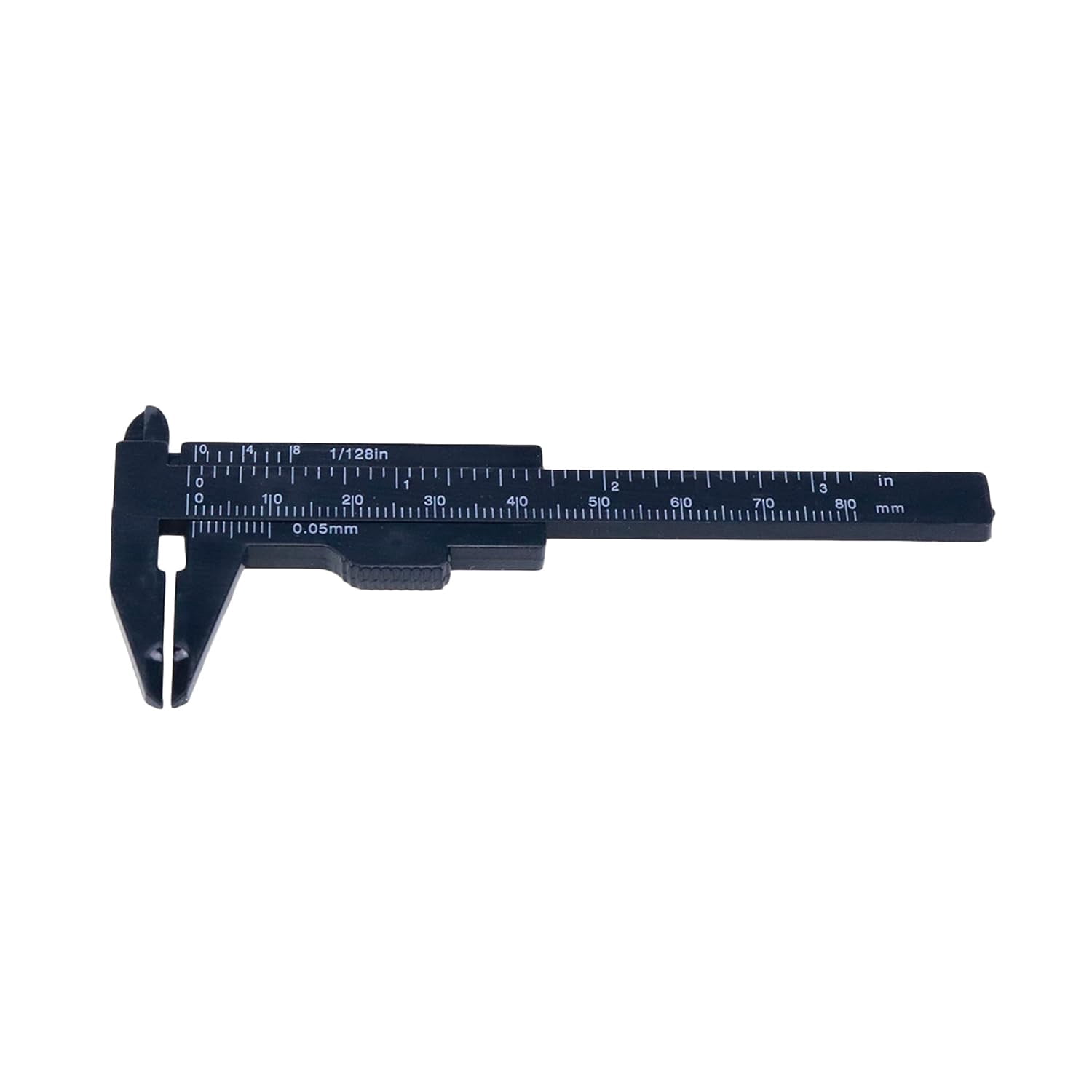 10pcs Plastic Vernier Caliper Mini Plastic Caliper Double Scale Measuring Tool for Student Jewelry Eyebrow Stencil 0-80mm/0-3.15 Inch Black