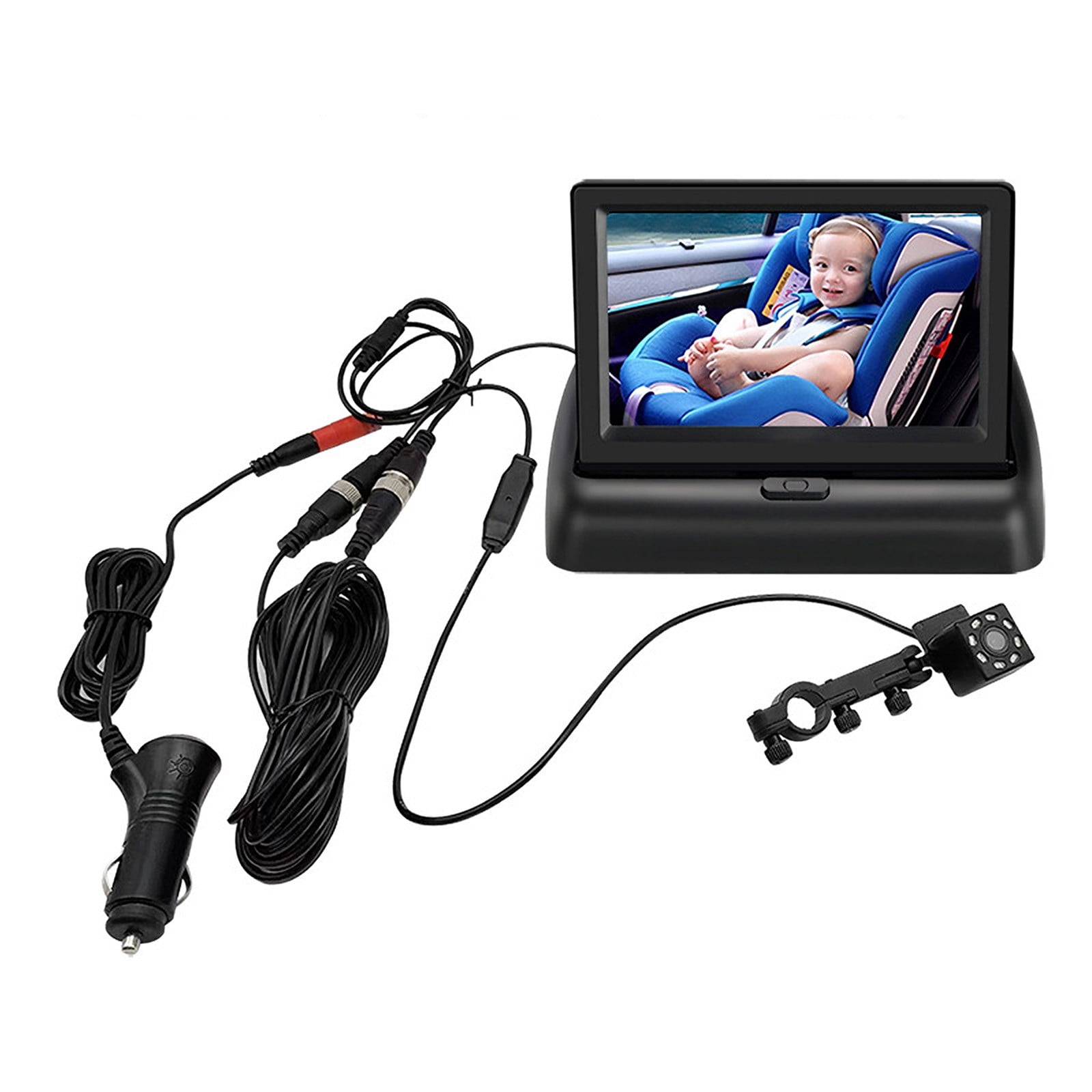 Btomtd Dashcam Front And Rear Camera,Dashcams For Cars,4.3 Inch Folding Model Car Baby Car Baby