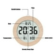 thumbnail image 6 of Dtchengua Solid Wood Digital Alarm Clocks for Bedrooms Battery Operated,Multifunctional Temperature Display LCD Gentle Backlight Electronic Clock Hand-crafted Clock, 6 of 8