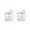 Gold, variant on 14K White Gold over Sterling Silver Cultured Pearl and Caged Stud Earrings