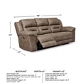 thumbnail image 3 of Signature Design by Ashley Stoneland Power Reclining Sofa in Fossil, 3 of 12