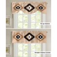 thumbnail image 4 of Bohemian Aztec Brown Window Curtain Living Room Kitchen Cabinet Tie-up Valance Curtain Rod Pocket Va, 4 of 5