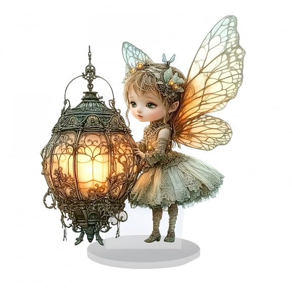 LAMIRO Girls with Butterfly Wing and Flowers Colorful - Fairy Statue Collection Home Decoration - 2D Flat Decoration Resin Gardening Gifts for Women Statues for Garden Fairy Indoor or Outdoor 3-A