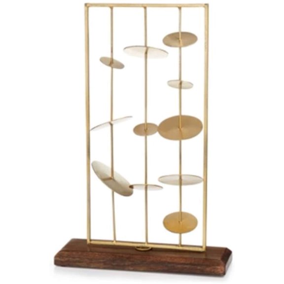 Modernist Home Essentials Congo Sunset Gold Tone Decor Object on Wood