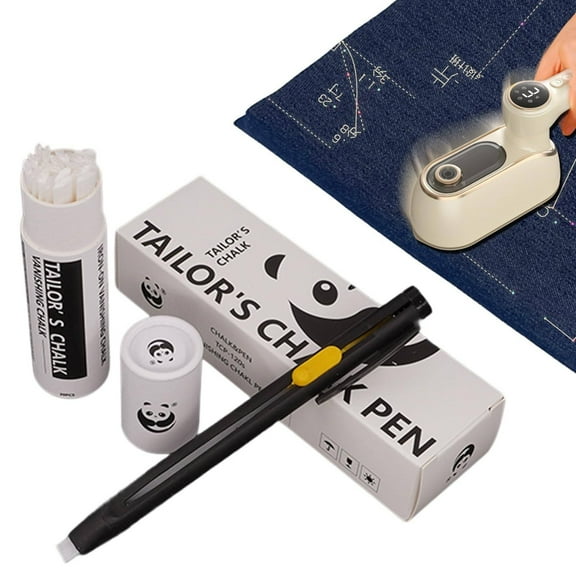 Heat Erasable Fabric Marking Pens for Sewing, Washable Chalk Tailoring Quilting Diy Craft Supplies Heat Erasable Sewing Pen, Disappearing Fabric Marker by Goohae,White