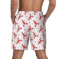 thumbnail image 2 of Lsque Mens Swim Trunks Lobsters And Sea Stars Pattern - Bathing Suit Compression Liner - Beach Swim Shorts Swimwear - (S-3XL) - Stretch Quick Dry -X-Large, 2 of 9