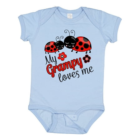 

Inktastic My Grampy Loves Me with Cute Ladybugs Boys or Girls Baby Bodysuit