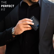 Serman Brands RFID Blocking Bifold | Slim Genuine Leather | Minimalist Front Pocket Wallets for Men | Carbon Fiber