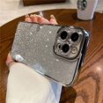 thumbnail image 2 of Luxury Black Glitter Plating Phone Case For IPhone 15 11 12 13 14 Pro Max XR X XS 7 8 Plus Lens Protection Soft Silicone Cover, 2 of 4