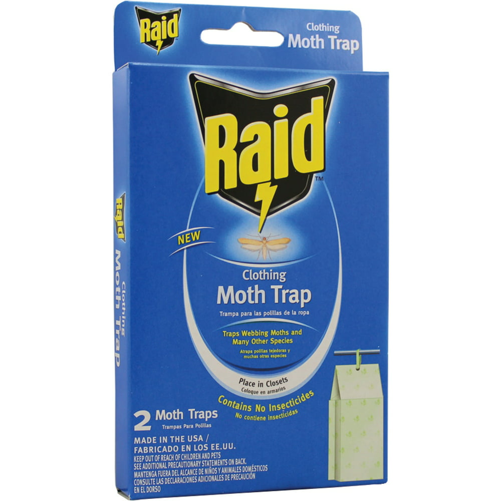 Raid Clothing Moth Trap, 2 Pack Traps Moths Using Glue Pads - Walmart ...