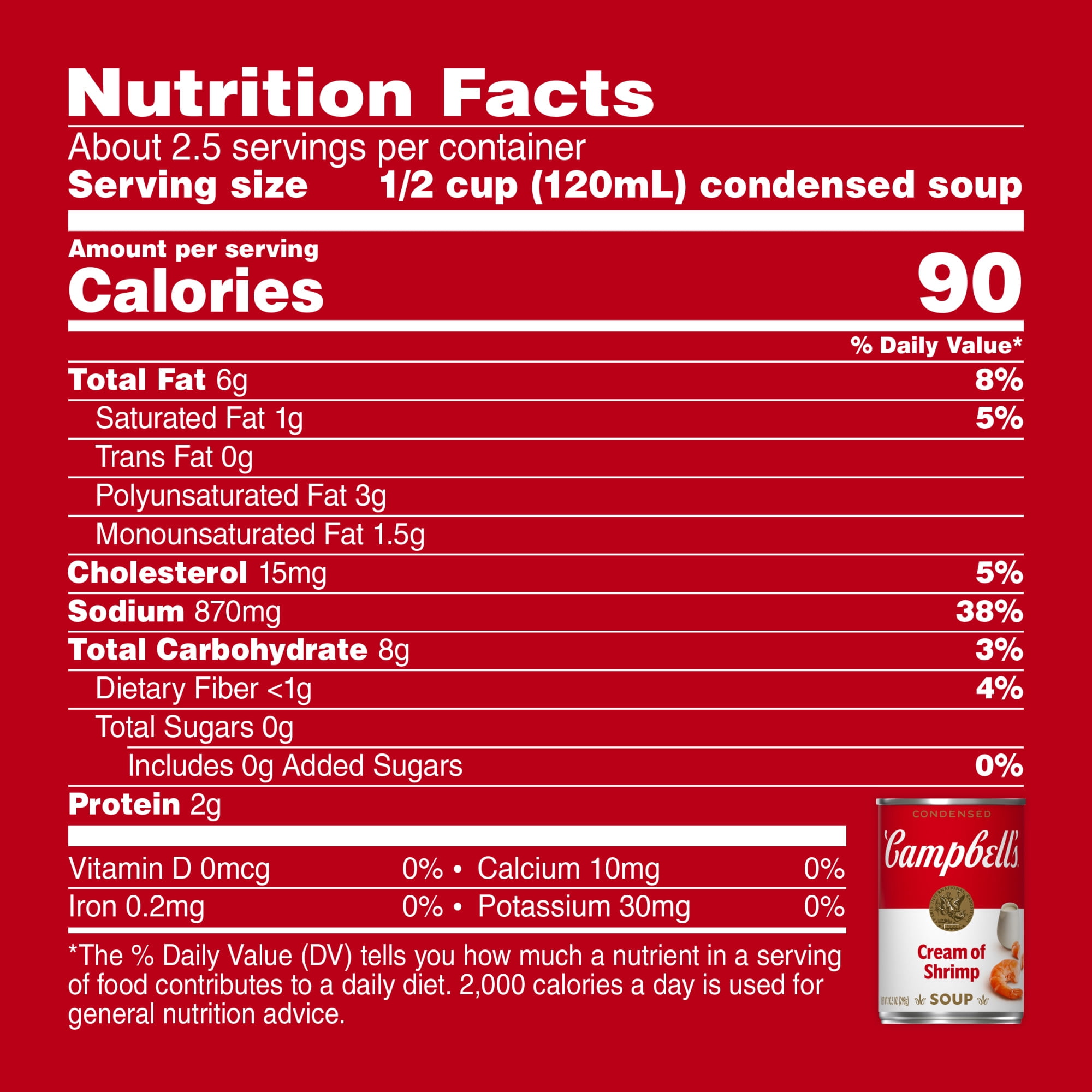 Campbell's Condensed Cream of Shrimp Soup, 10.5 oz Can